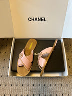 CC 26s Flat Sandals Pink Brown Cowhide 627193