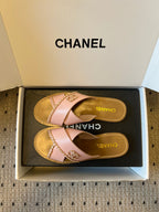 CC 26s Flat Sandals Pink Brown Cowhide 627193