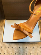 PRA 26S High-Heeled Sandals 75 Camel Brown Cowhide 627443