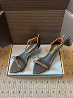 PRA 26S High-Heeled Sandals 60 Black Brown Cowhide 627445