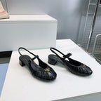 PRA 26S Slingback Flats Black Sheepskin 628700