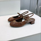 PRA 26S Slingback Flats Brown Sheepskin 628701