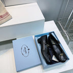 PRA 26S Mary Jane Chunky Heel Black Sheepskin 628704