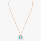 LUCKY MOVE 3 DIAMONDS TURQUOISE PINK GOLD DIAMOND NECKLACE