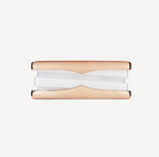 ZERO 1 TWO-BAND LOOPS AND WHITE CERAMIC SPIRAL PINK GOLD RING