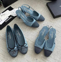 CC 25P Light Blue Black Quilted Denim