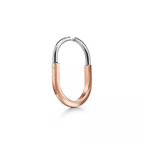 LOCK EARRINGS ROSE AND WHITE GOLD DIAMONDS EXTRA LARGE