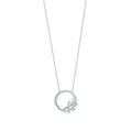 DIAMOND VINE CIRCLE PENDANT PLATINUM NECKLACE