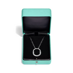 LOCK NECKLACE MEDIUM PENDANT SILVER PAVED DIAMONDS