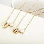 Peach Heart Shaped Letter Pendant