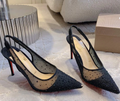 CL Follies Strass 85mm Black Mesh 177134