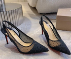 CL Follies Strass 85mm Black Mesh 177134