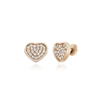 HAPPY HEART EARRINGS PINK GOLD DIAMOND