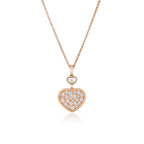 HAPPY HEART NECKLACE PINK GOLD FULL DIAMOND