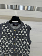 LV knitted cardigan vest