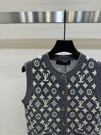 LV knitted cardigan vest
