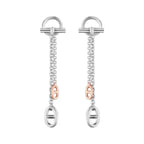 HM CHAINE D'ANCRE TWO-COLOR SILVER-PINK GOLD EARRINGS