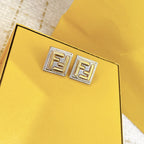 DOUBLE F EARRINGS SILVER GOLD