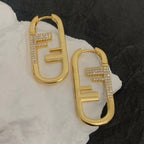 F O'LOCK GOLD DIAMOND EARRINGS