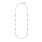 FF 6 MOTIF PEARL GOLD DIAMOND NECKLACE