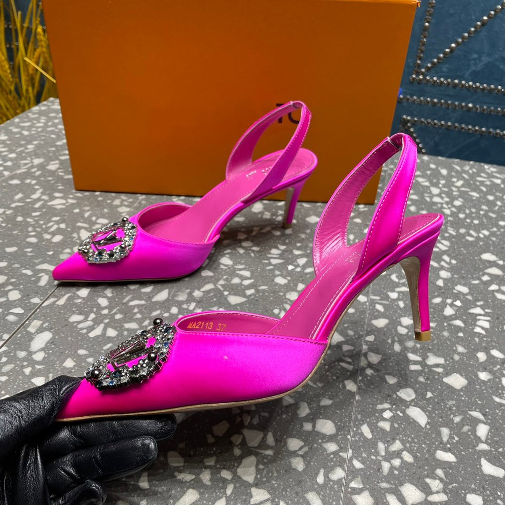 LV MET SLINGBACK PUMP PINK