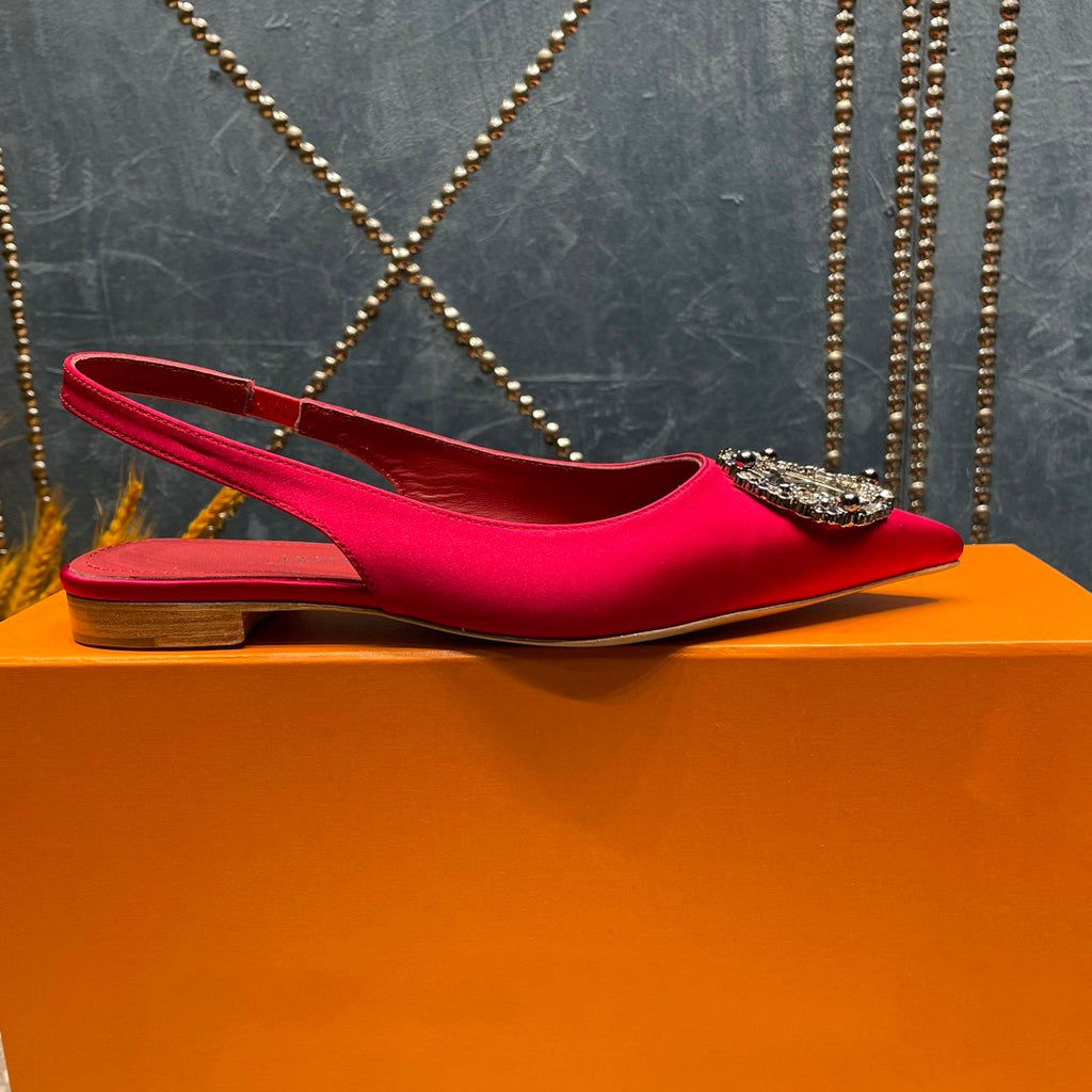 LV MET SLINGBACK BALLERINA RED