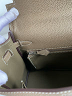 HM KELLY 28CM BROWN TOGO SILVER HARDWARE