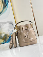 nano noe 13 grey bicolor grey monogram gold hardware