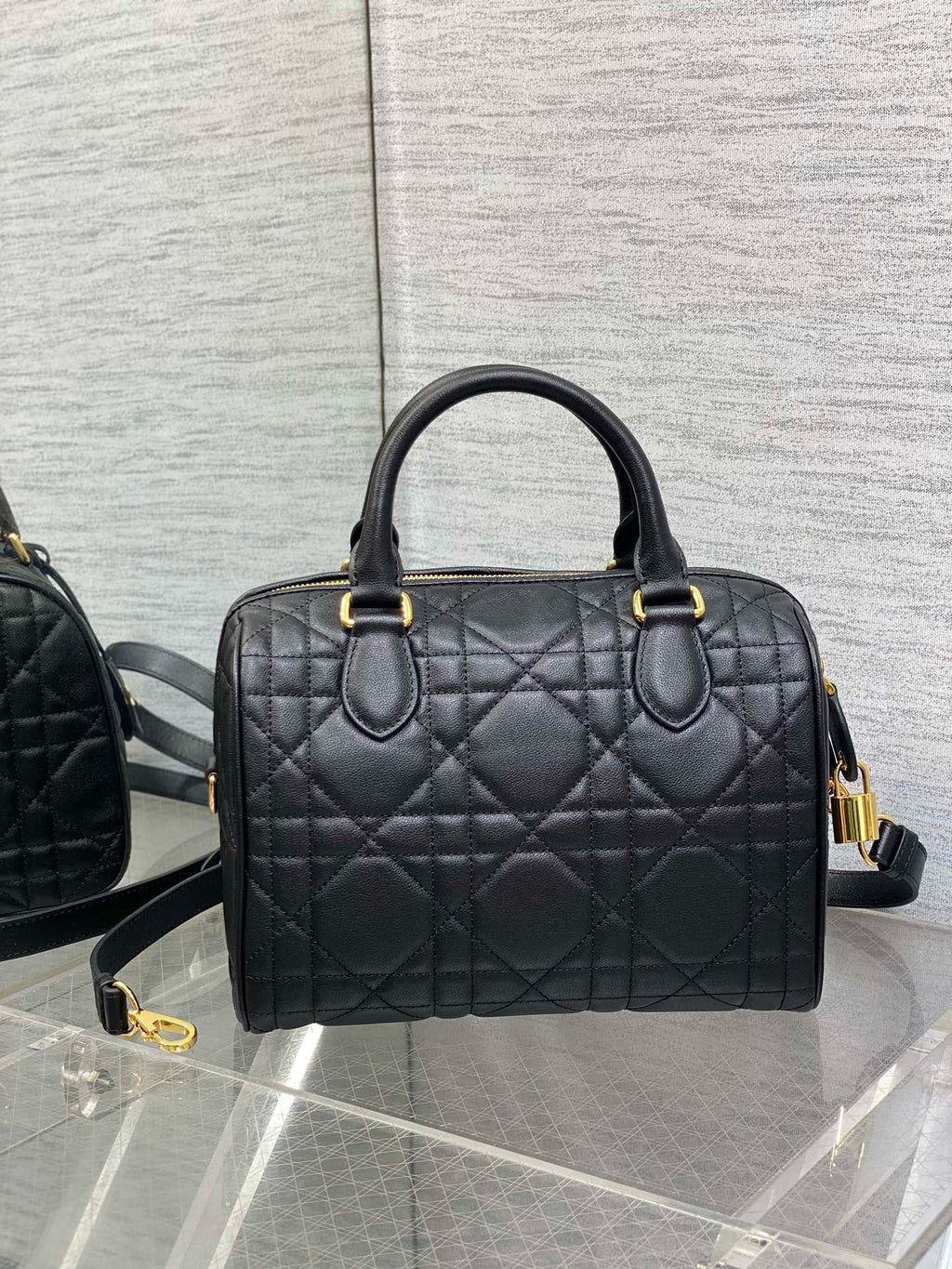 cd groove 25cm black calfskin gold hardware
