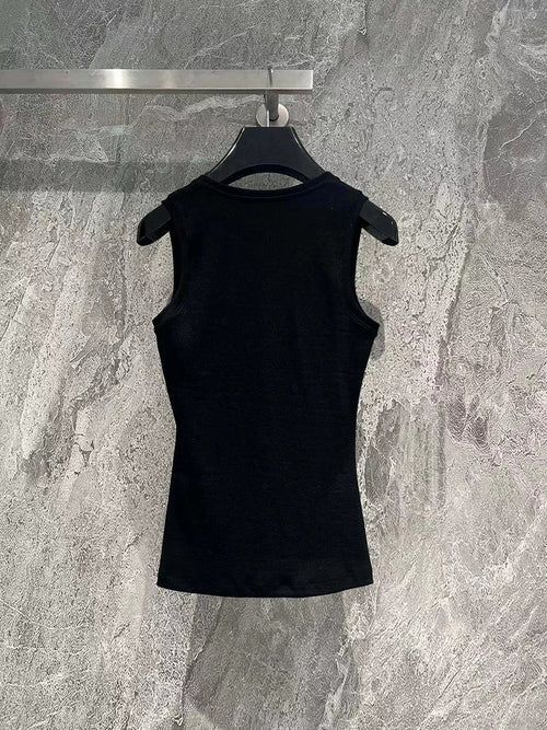 Anagram Tank Top Black Cotton
