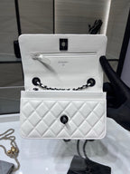 CC WOC 19 WHITE LAMBSKIN BLACK HARDWARE