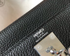 HM KELLY BLACK TOGO LEATHER  SILVER HARDWARE