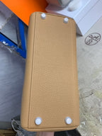HM KELLY BEIGE TOGO SILVER HARDWARE