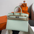 HM BIRKIN 25CM VERT FIZZ TOGO LEATHER SILVER HARDWARE