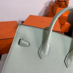 HM BIRKIN 25CM VERT FIZZ TOGO LEATHER SILVER HARDWARE