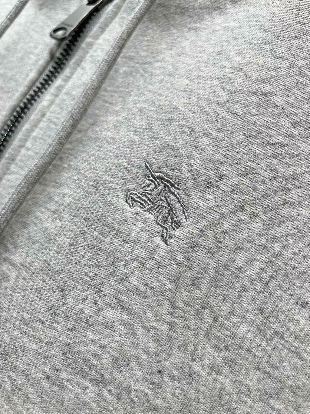Burberry Checked Thick Hoodie Gray Cotton