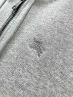 Burberry Checked Thick Hoodie Gray Cotton