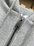 Burberry Checked Thick Hoodie Gray Cotton
