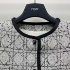 Dior Tweed Jacket Gray Black Cotton Polyester
