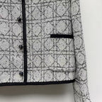 Dior Tweed Jacket Gray Black Cotton Polyester