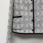 Dior Tweed Jacket Gray Black Cotton Polyester