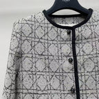 Dior Tweed Jacket Gray Black Cotton Polyester