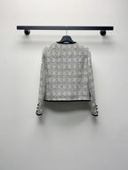Dior Tweed Jacket Gray Black Cotton Polyester