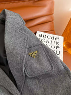 Prada Vest Suit Gray Wool