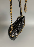 CC 22 Hobo Bag 19cm Black Lambskin Gold Hardware