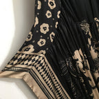 Zimmermann Lllustration Otto Gown Black Beige in Viscose Silk