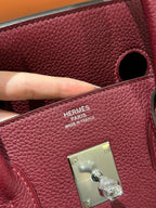 HM BIRKIN 30CM BURGUNDY TOGO LEATHER SILVER  HARDWARE
