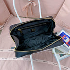 Miu Miu Beau Tote Bag Black Leather Gold-Tone Hardware