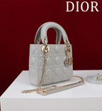 CD Mini Lady 17 Light Grey Lambskin
