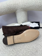 CC 25A Ballet Flat Chocolate Dark Red Suede